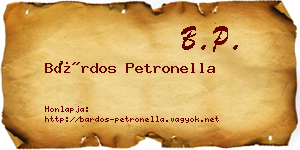 Bárdos Petronella névjegykártya